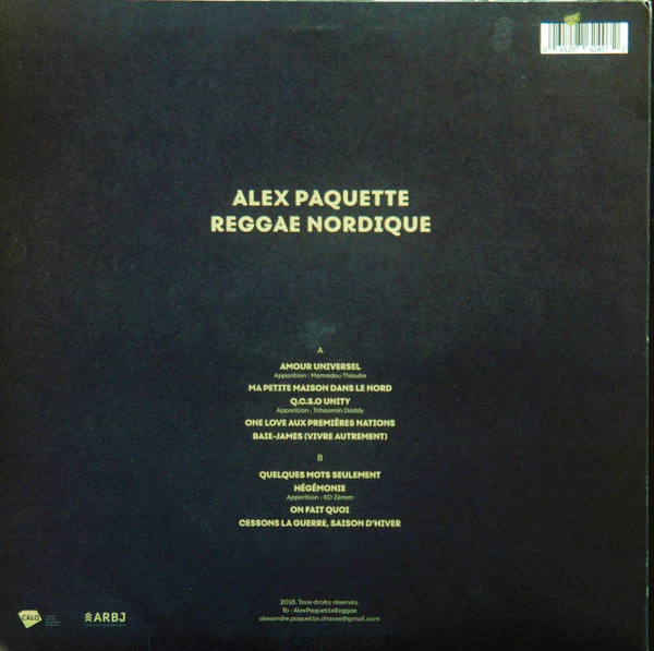 Alex Paquette / Reggae Nordique - LP, Album, Blu (NM or M-/VG) - Image 2