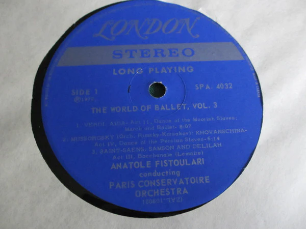Anatole Fistoulari, Orchestre De La Société Des Concerts Du Conservatoire, Jean Martinon, Israel Philharmonic Orchestra - The World Of Ballet Vol. 3: Ballet Music From The Opera (LP, Comp) (Very Good Plus (VG+)) - Image 2
