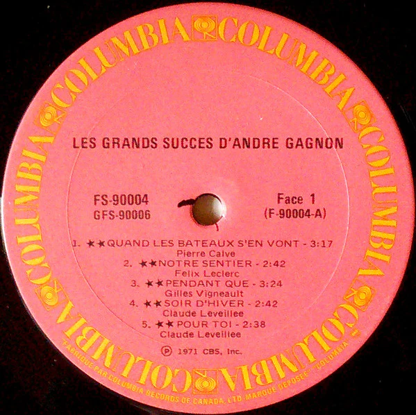 André Gagnon / Les Grands Succès D'André Gagnon - 2xLP, Comp, RE, RP (VG/VG) - Image 5