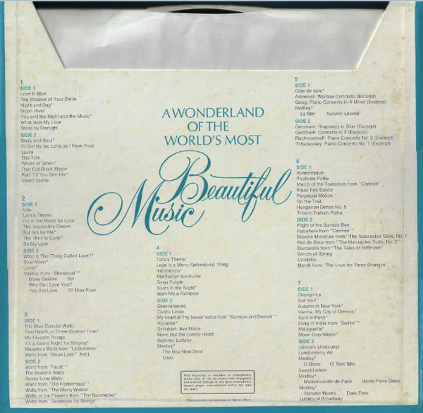 André Kostelanetz And His Orchestra / A Wonderland Of The World's Most Beautiful Music - 7xLP, Comp + Box (VG+/VG+) - Image 2