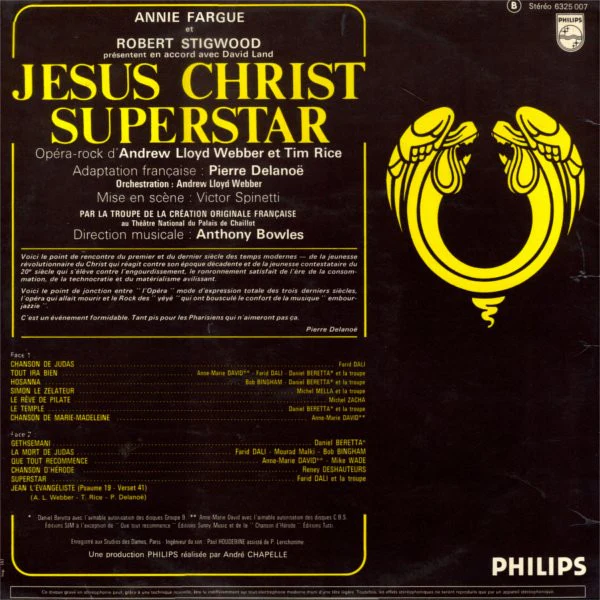 Andrew Lloyd Webber - La Troupe De Jesus Christ Superstar / Jesus Christ Superstar (Version Originale Française) - LP, Album (VG+/VG+) - Image 2