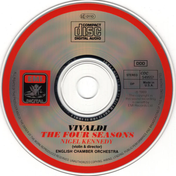 Antonio Vivaldi - English Chamber Orchestra, Nigel Kennedy / The Four Seasons (Le Quattro Stagioni • Die Vier Jahreszeiten • Les Quatre Saisons) - CD, Album, Club, Col (VG+/VG+) - Image 3