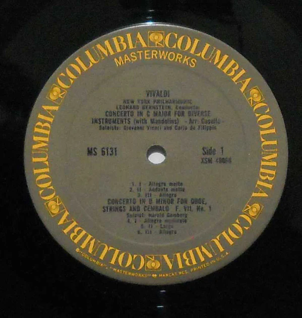 Antonio Vivaldi, Leonard Bernstein, New York Philharmonic / Vivaldi (Four Concertos) - LP (VG/VG) - Image 3