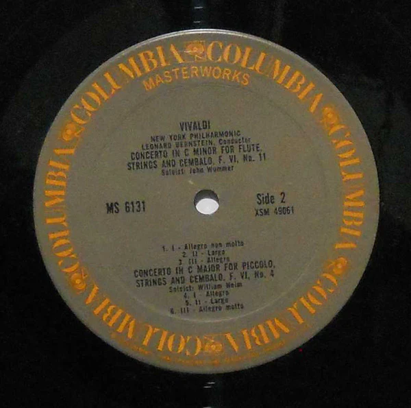 Antonio Vivaldi, Leonard Bernstein, New York Philharmonic / Vivaldi (Four Concertos) - LP (VG/VG) - Image 4