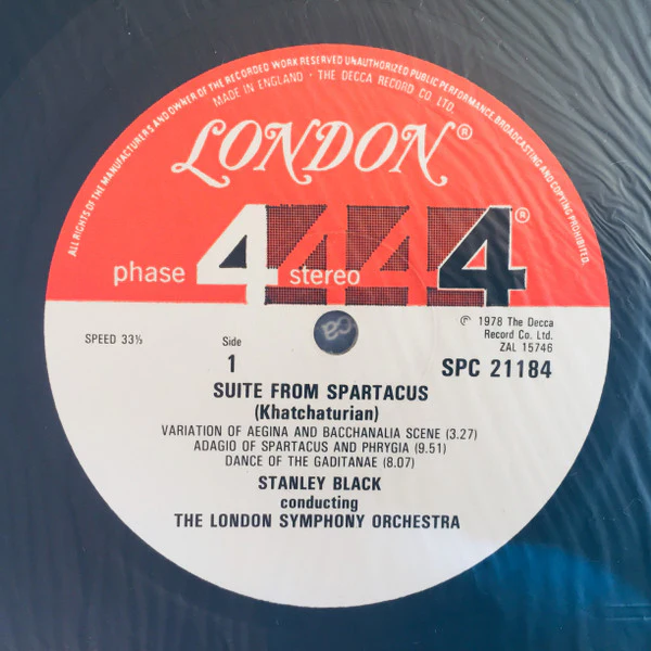 Aram Khatchaturian, Stanley Black · London Symphony Orchestra / Spartacus & Masquerade Ballet Suites - LP (VG/VG) - Image 4