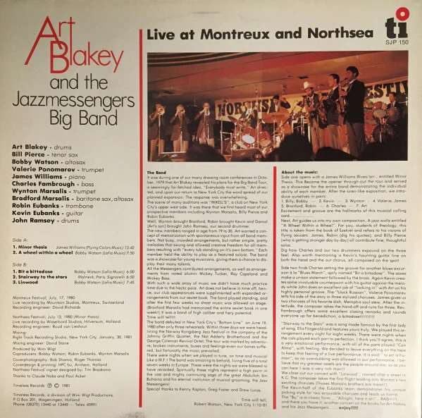 Art Blakey & The Jazzmessengers Big Band / Live At Montreux And Northsea - LP USED - Image 2