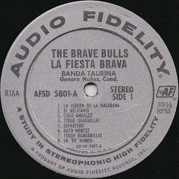 Banda Taurina / The Brave Bulls! Music Of The Bull Fight Ring - LP, Album, RE (VG/VG) - Image 3