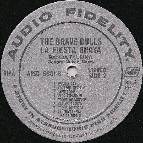 Banda Taurina / The Brave Bulls! Music Of The Bull Fight Ring - LP, Album, RE (VG/VG) - Image 4