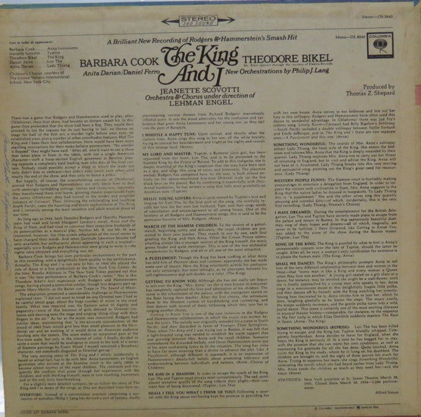 Barbara Cook And Theodore Bikel / The King And I - LP, Album (VG/VG) - Image 2
