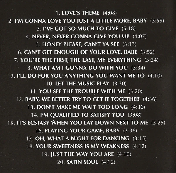 Barry White / All-Time Greatest Hits - CD, Comp, Club (VG/VG) - Image 5