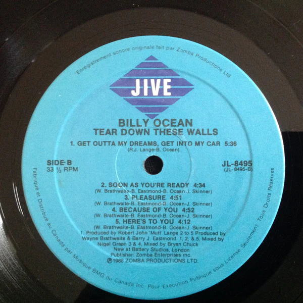 Billy Ocean / Tear Down These Walls - LP, Album (VG+/VG+) - Image 4