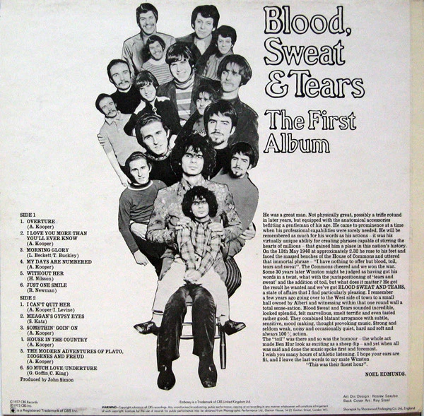 Blood, Sweat & Tears* / The First Album - LP, Album, RE (VG+/VG) - Image 2