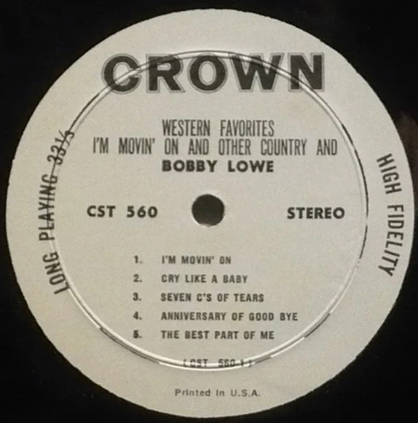 Bobby Lowe / I'm Movin' On And Other Country And Western Favorites - LP (VG+/VG+) - Image 2