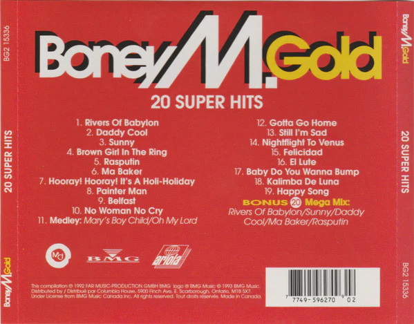 Boney M. / Gold - 20 Super Hits - CD, Comp, Club (VG+/VG+) - Image 2