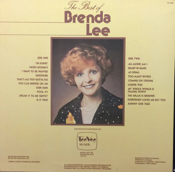 Brenda Lee / The Best Of Brenda Lee - LP USED - Image 2