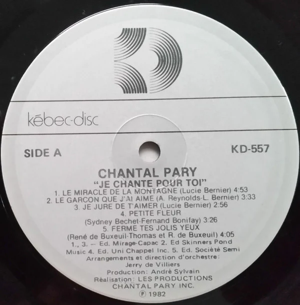 Chantal Pary / Je Chante Pour Toi - LP, Album (VG/VG) - Image 3
