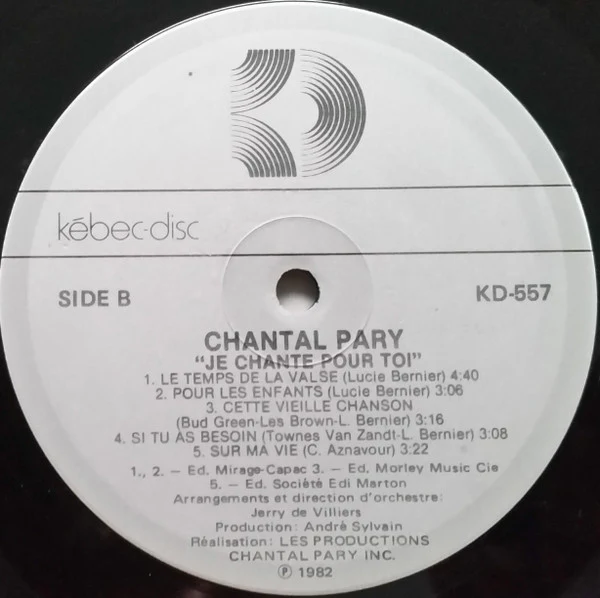 Chantal Pary / Je Chante Pour Toi - LP, Album (VG/VG) - Image 4