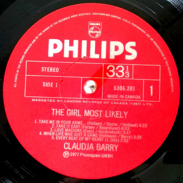 Claudja Barry / The Girl Most Likely - LP, Album, Gat (VG+/VG+) - Image 2
