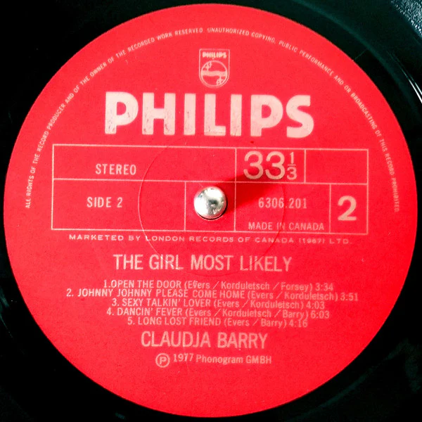 Claudja Barry / The Girl Most Likely - LP, Album, Gat (VG+/VG+) - Image 3