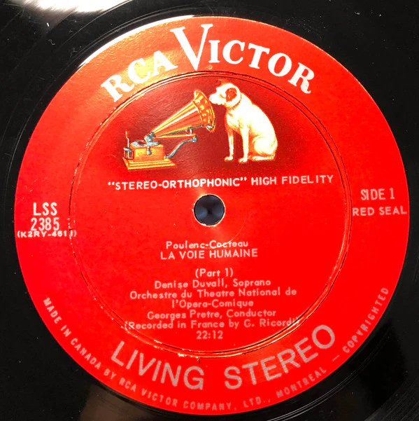 Denise Duval, Georges Prêtre Conducting Orchestre du Théâtre National de l'Opéra-Comique / Francis Poulenc: La Voix Humaine - LP + Box, Sli (VG+/VG+) - Image 4