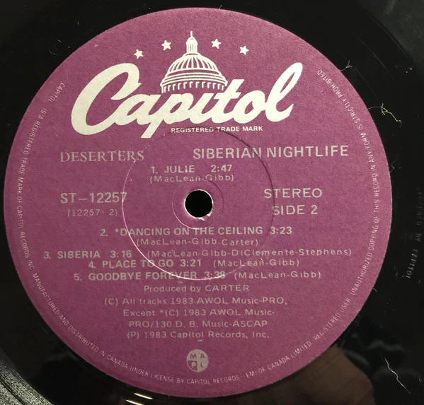 Deserters / Siberian Nightlife - LP, Album (VG+/VG+) - Image 4