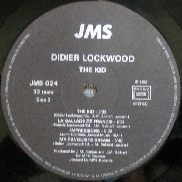 Didier Lockwood / The Kid - LP, Album (VG+/VG+) - Image 3