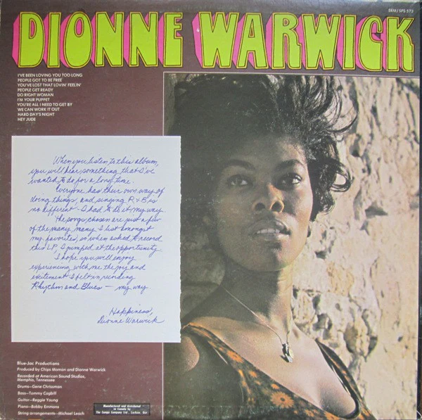 Dionne Warwick / Soulful - LP, Album (VG/VG+) - Image 2