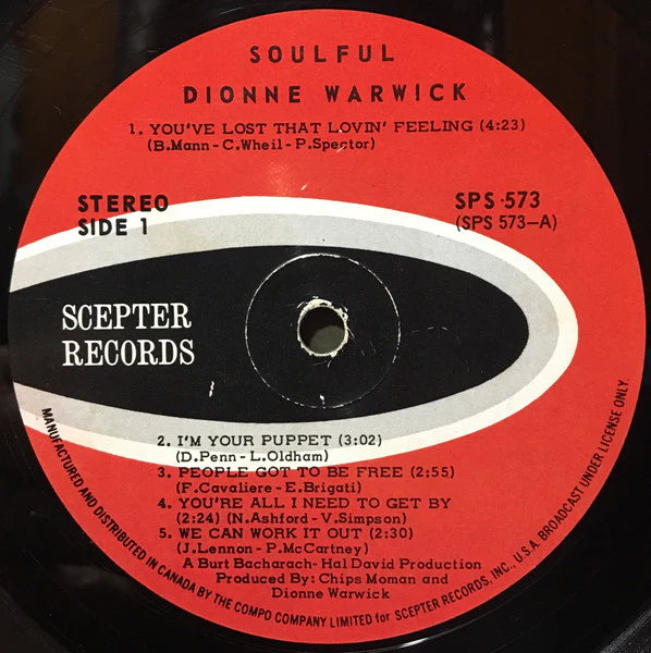 Dionne Warwick / Soulful - LP, Album (VG/VG+) - Image 3
