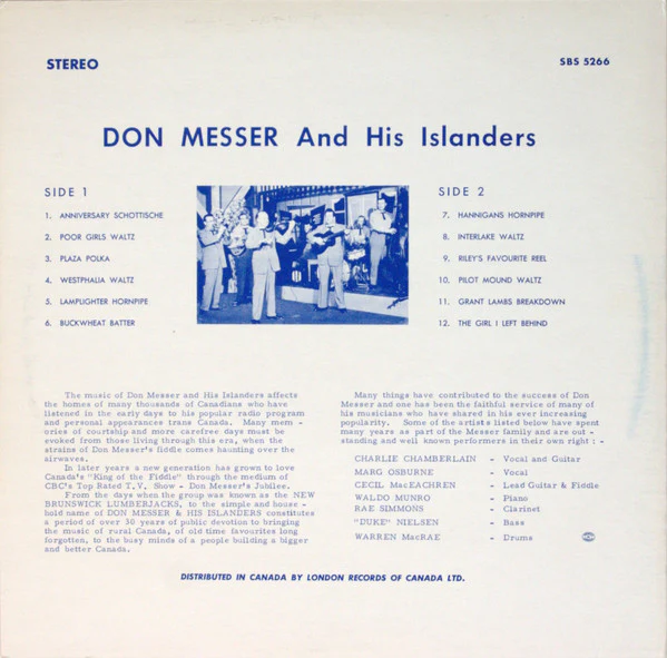 Don Messer And His Islanders / Canada's Don Messer And His Islanders (25th Anniversary Album) - LP, Album, RE (VG/VG) - Image 2