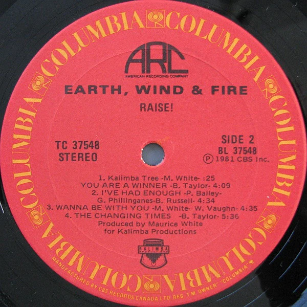 Earth, Wind & Fire / Raise! - LP, Album, Gat (VG+/VG+) - Image 5