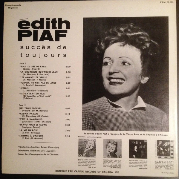 Edith Piaf / Succès De Toujours - LP, Comp (VG+/VG+) - Image 2
