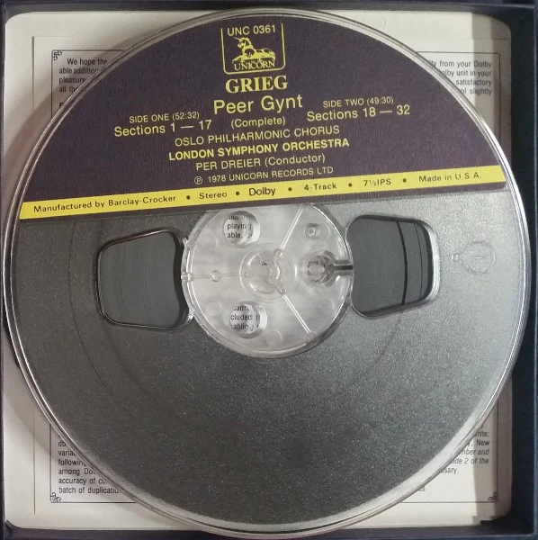 Edvard Grieg / Peer Gynt (Premier Recording Of The Complete Music For Ibsen's Dramatic Poem) - Reel, 4tr Stereo, 7" Reel, Album, RE, Dol (VG/VG) - Image 3