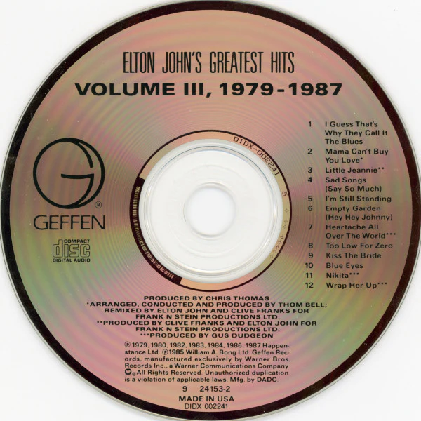 Elton John / Elton John's Greatest Hits Volume III, 1979-1987 - CD, Comp, DAD (VG+/VG+) - Image 3
