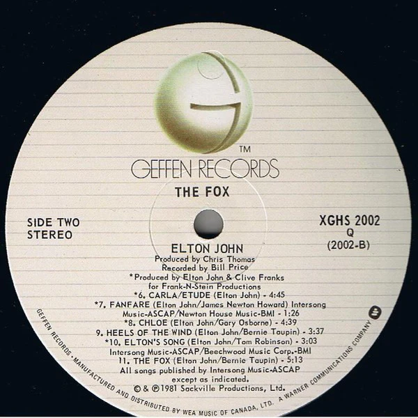 Elton John / The Fox - LP, Album, Qua (VG/VG) - Image 4
