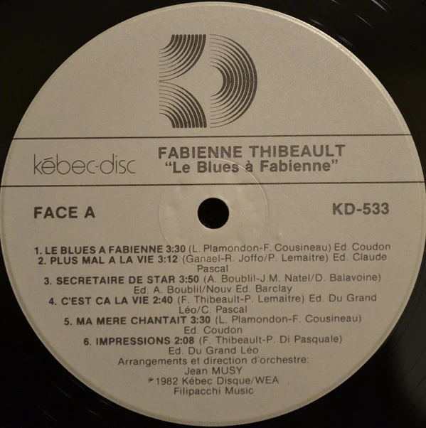 Fabienne Thibeault / Le Blues À Fabienne - LP, Album (VG+/VG+) - Image 3