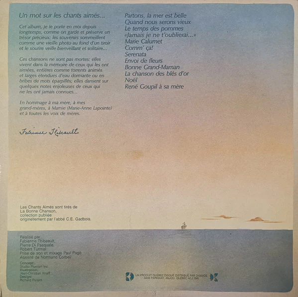 Fabienne Thibeault / Les Chants Aimés Vol.1 - LP, Album (VG+/VG+) - Image 2
