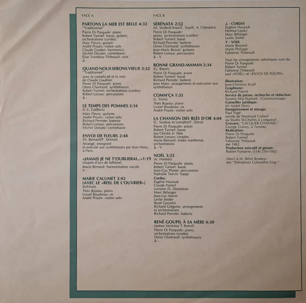 Fabienne Thibeault / Les Chants Aimés Vol.1 - LP, Album (VG+/VG+) - Image 5