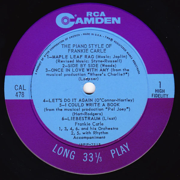 Frankie Carle And His Orchestra / The Piano Style Of Frankie Carle - LP, Mono (VG/VG) - Image 3