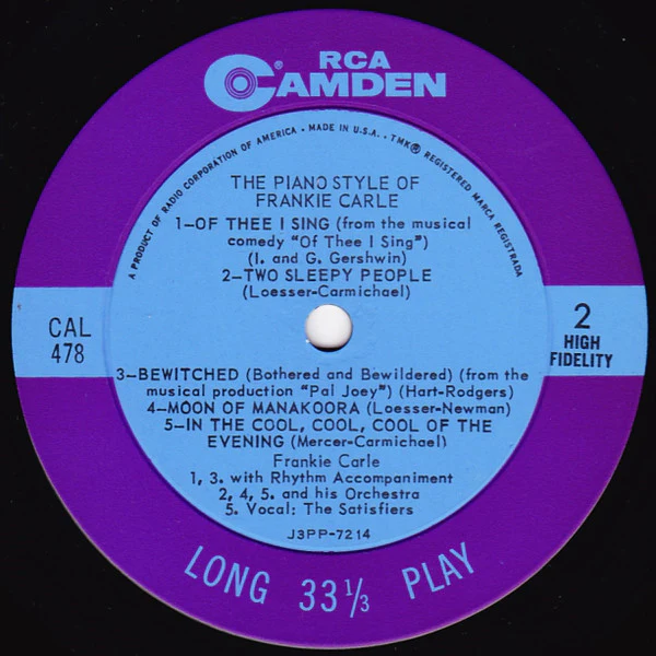 Frankie Carle And His Orchestra / The Piano Style Of Frankie Carle - LP, Mono (VG/VG) - Image 4