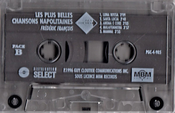 Frédéric François / Les Plus Belles Chansons Napolitaines - Cass, Album (VG+/VG+) - Image 4
