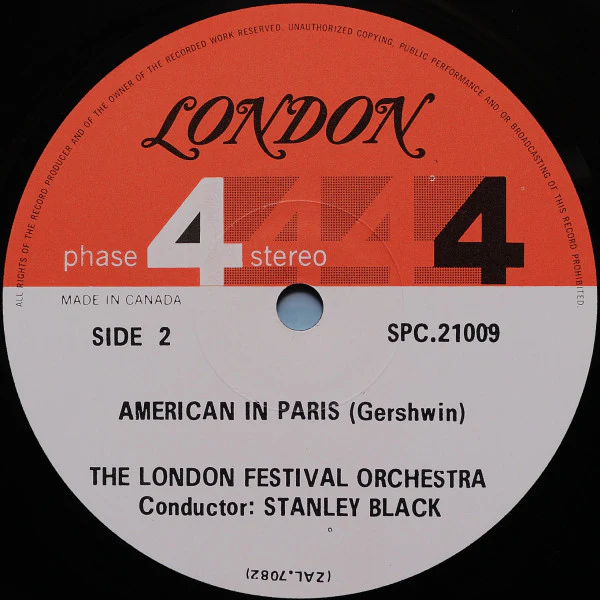 George Gershwin – Stanley Black , Piano And Conducting The London Festival Orchestra / Rhapsody In Blue / American In Paris - LP (VG/VG) - Image 5