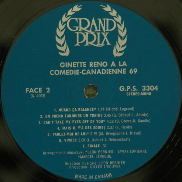 Ginette Reno / À La Comédie Canadienne '69 - LP, Album, Gat (VG+/VG+) - Image 5