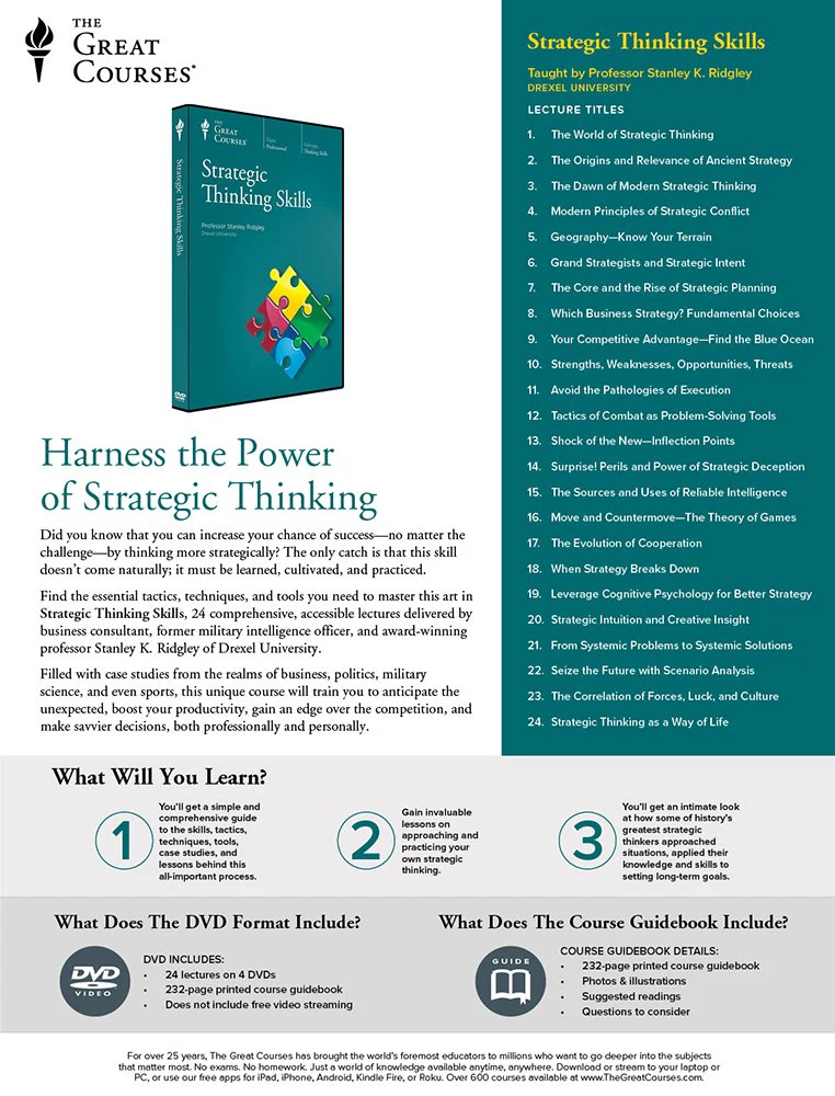 Great Courses (Teaching Company) Strategic Thinking Skills DVD (Course 5913) - Image 2