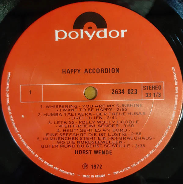 Horst Wende / Happy Accordion - 2xLP, Album, Gat (NM or M-/VG+) - Image 4