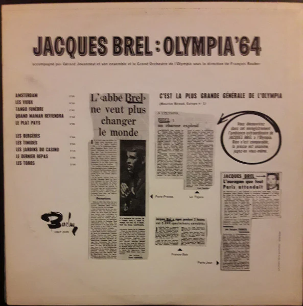 Jacques Brel / Olympia '64 - LP USED - Image 2