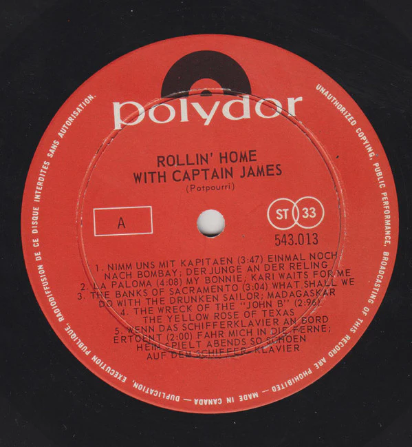 James Last / Rollin' Home With Captain James - LP, Album (VG+/VG+) - Image 3