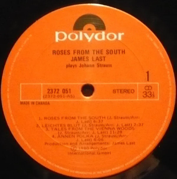 James Last / Roses From The South (James Last Plays Johann Strauss) - LP, Album (VG+/VG+) - Image 2