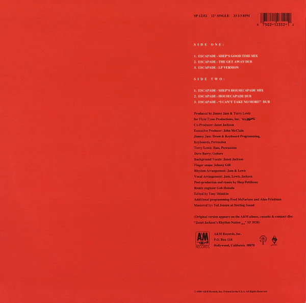 Janet Jackson / Escapade - 12" USED - Image 2