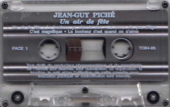 Jean-Guy Piché / Un Air De Fête - Cass, Album (VG/VG) - Image 3