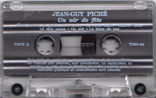 Jean-Guy Piché / Un Air De Fête - Cass, Album (VG/VG) - Image 4
